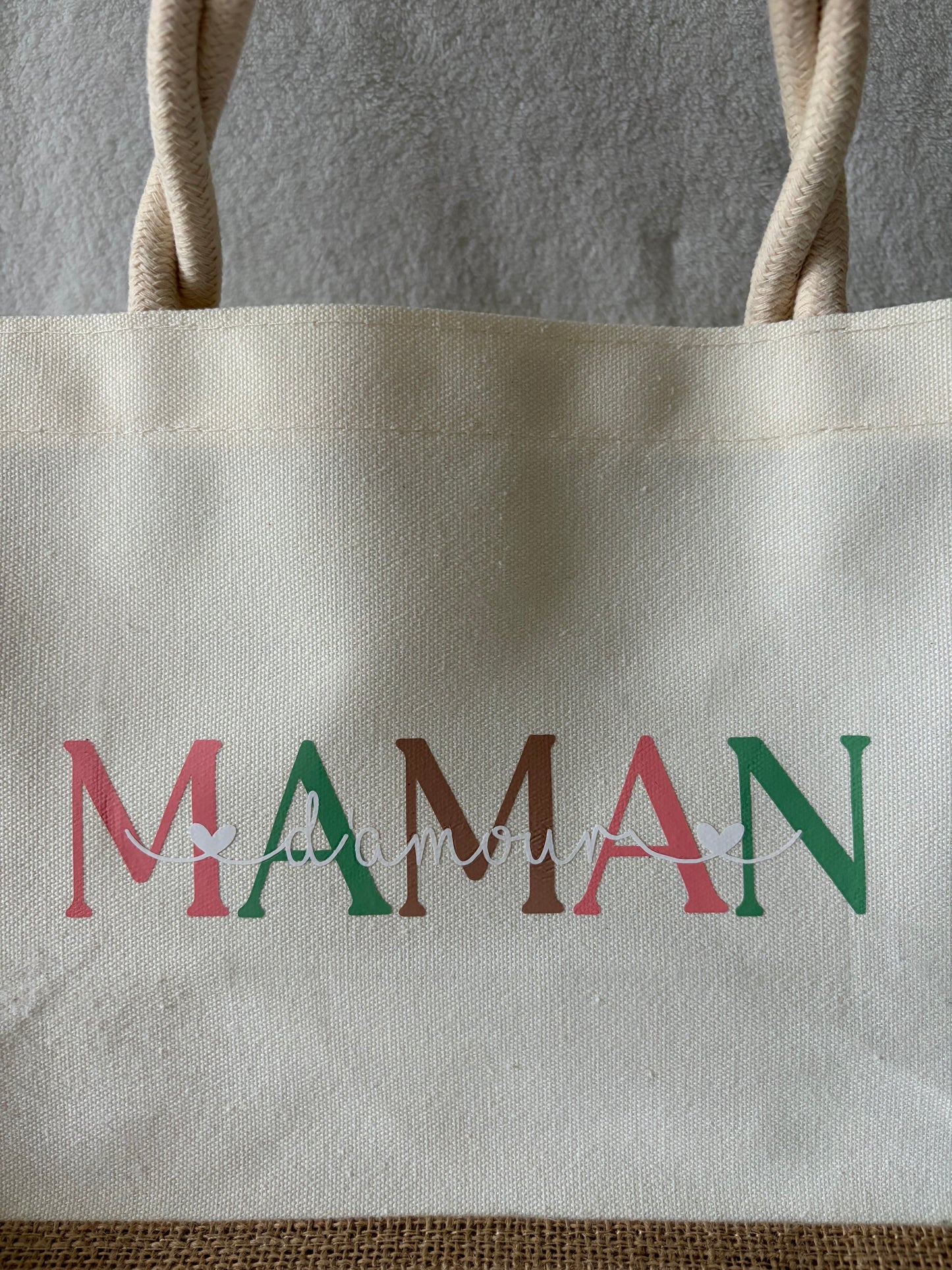 Sac en toile de jute - Maman d’amour