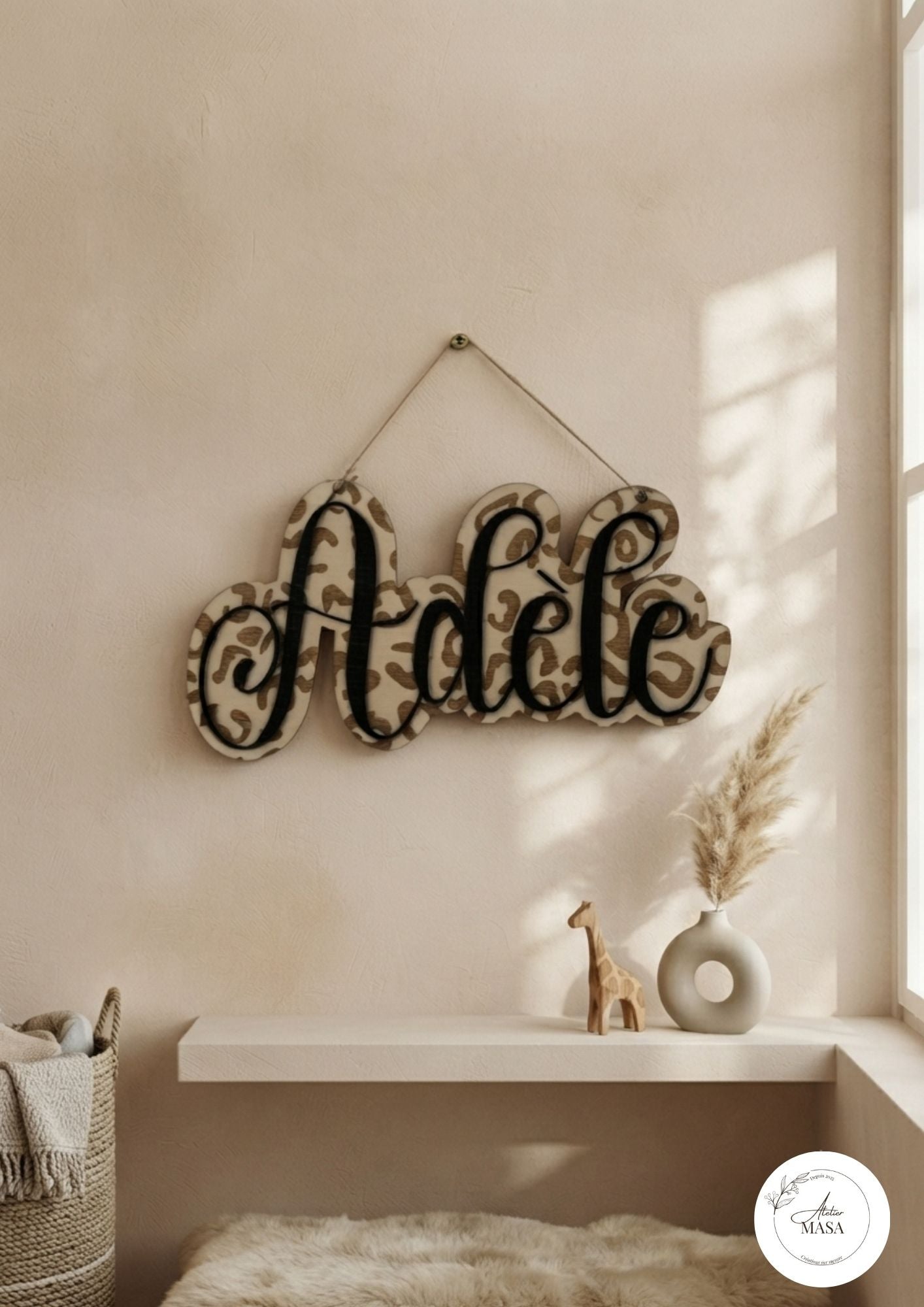 Prénom de porte bois personnalisé - Décoration chambre enfant