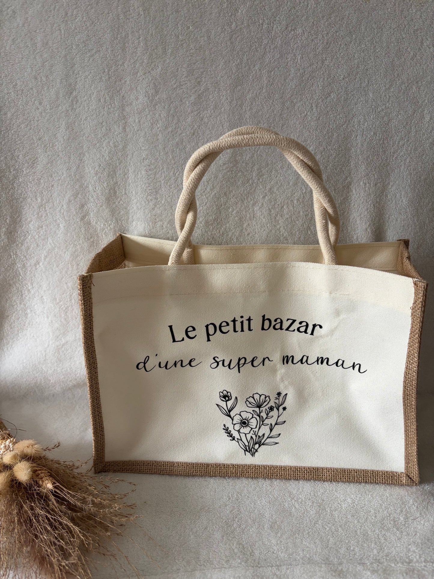 Sac en toile de jute - le petit bazar de maman