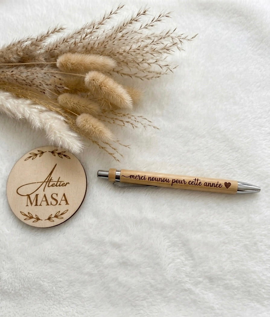 Stylo bambou gravé personnalisé - Cadeau fin d’année