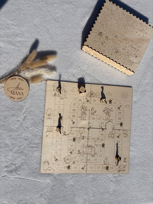Jeu de l’oie en bois de tilleul - Jeu familial