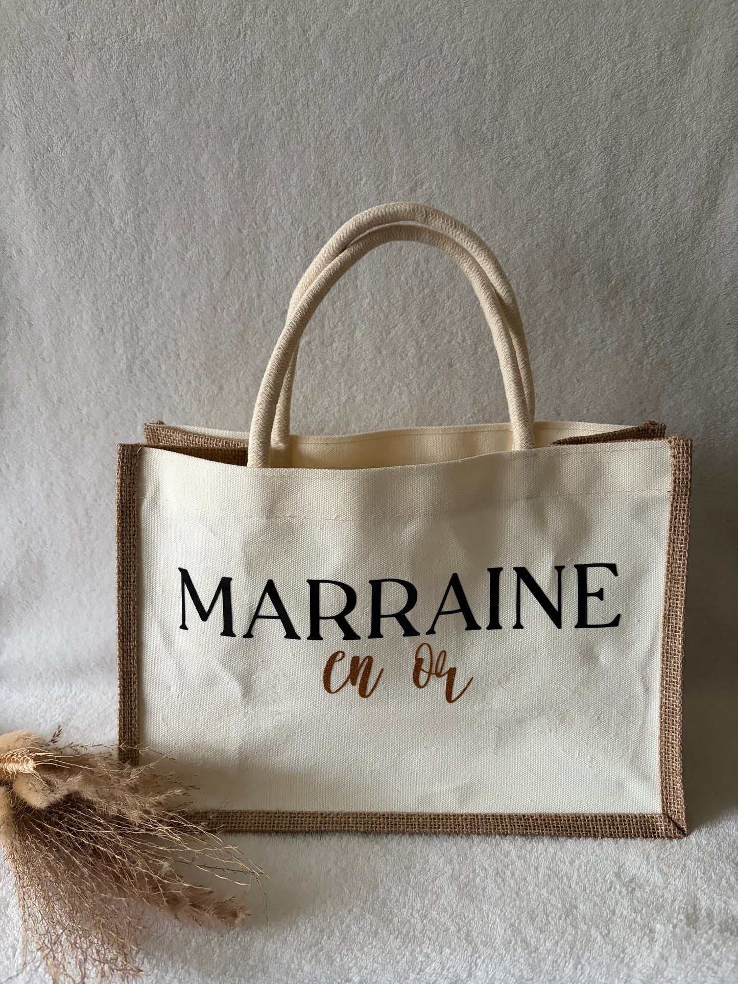 Sac jute - marraine en or