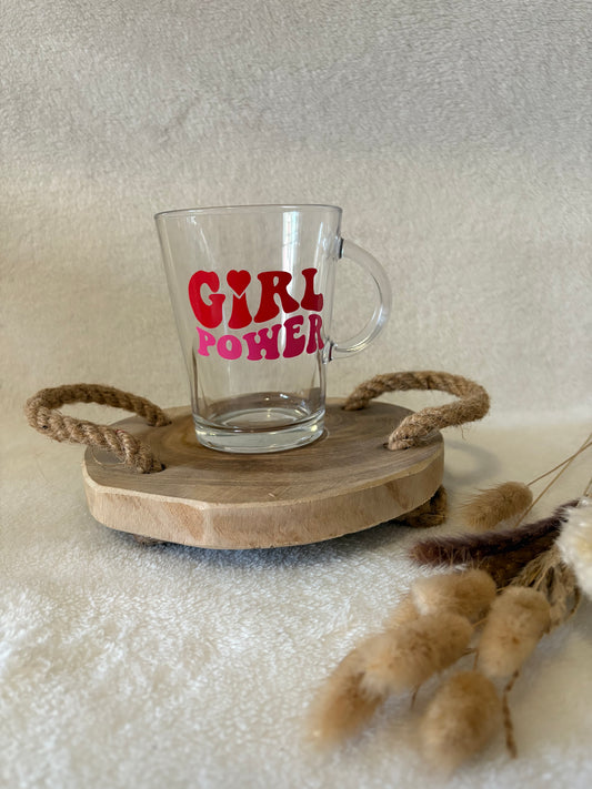 Grande tasse en verre – “Girl Power”