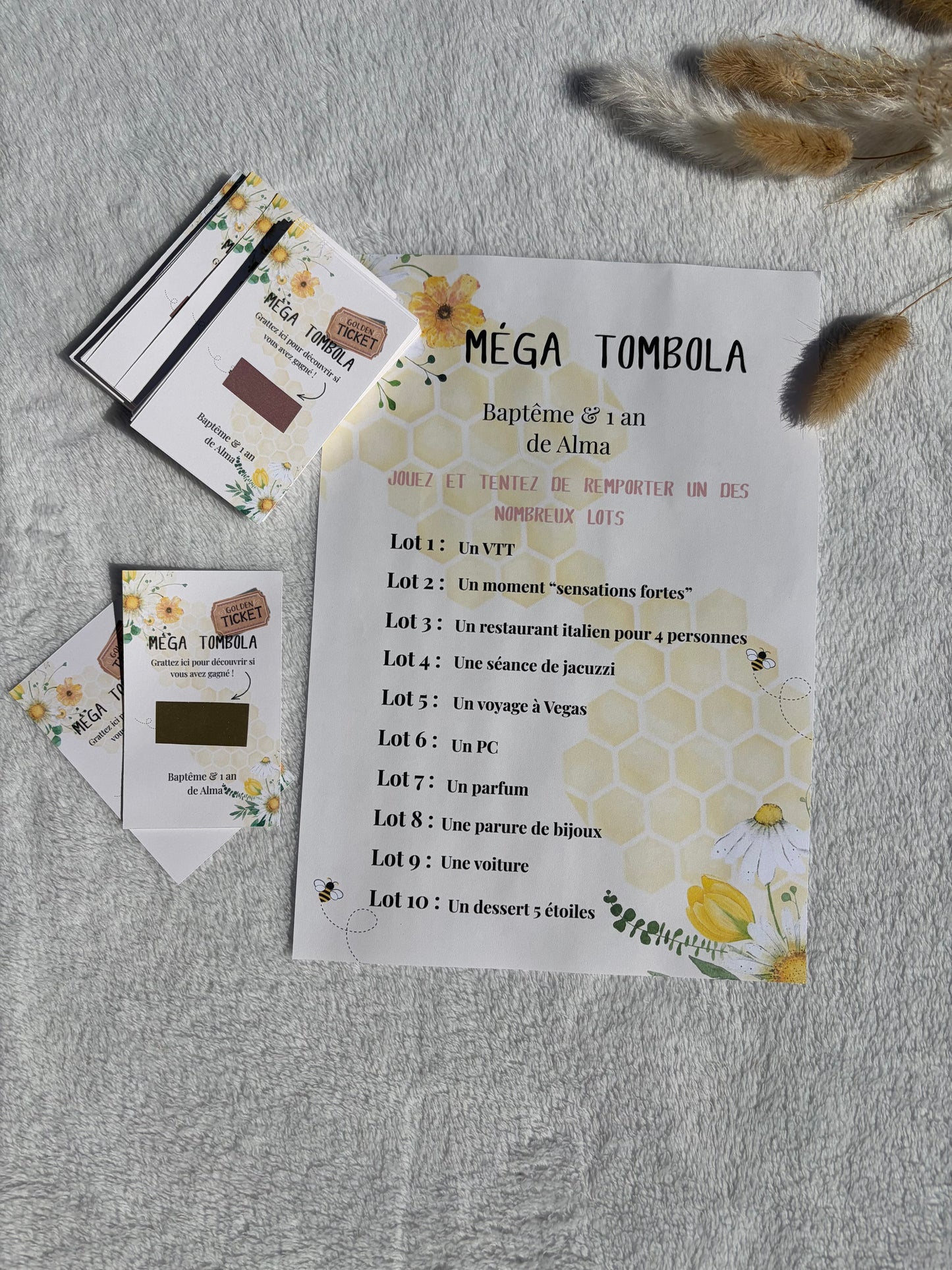 Affiche + tickets de tombola personnalisés