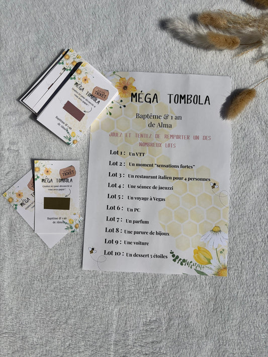 Affiche + tickets de tombola personnalisés