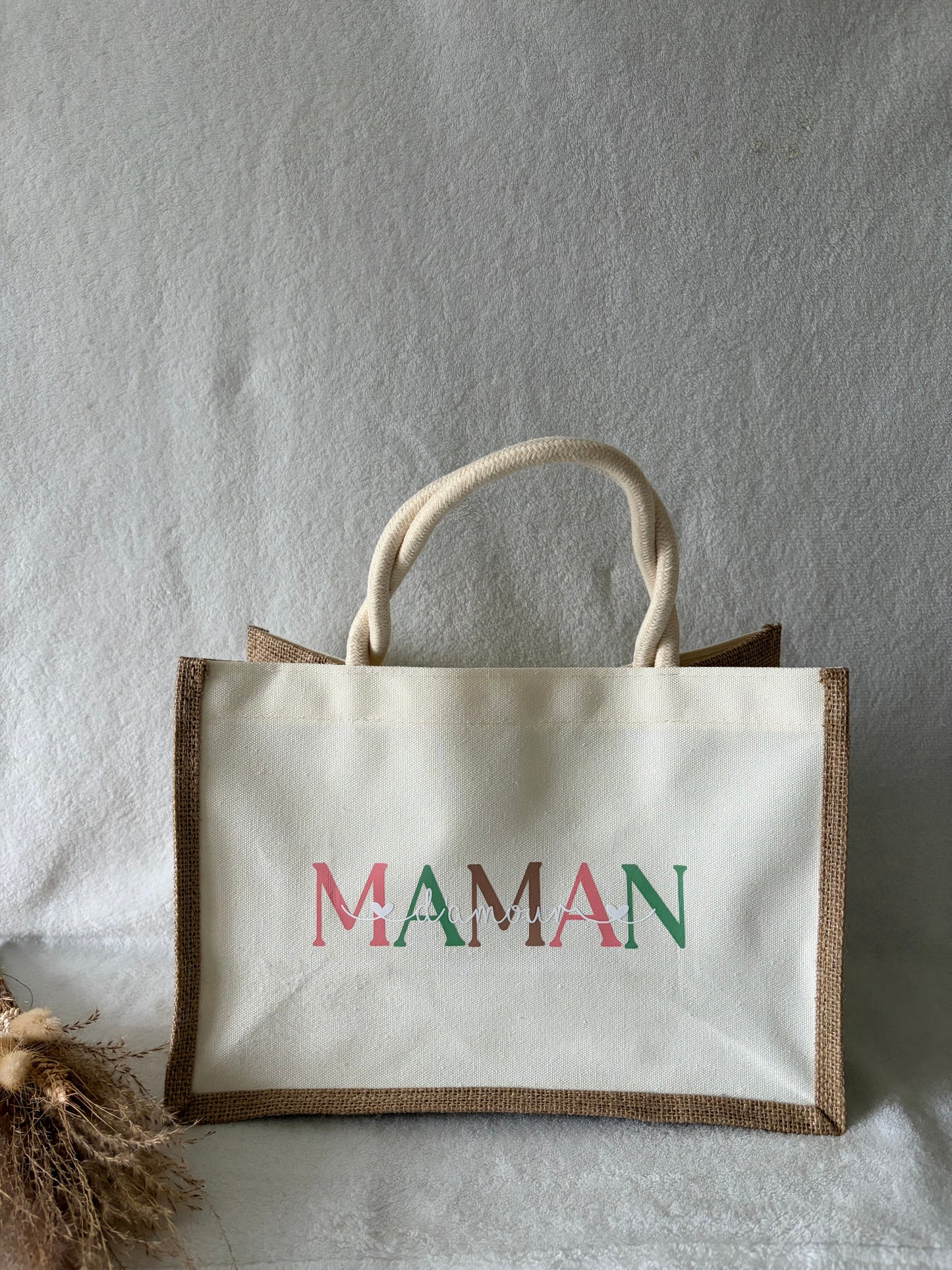 Sac en toile de jute - Maman d’amour