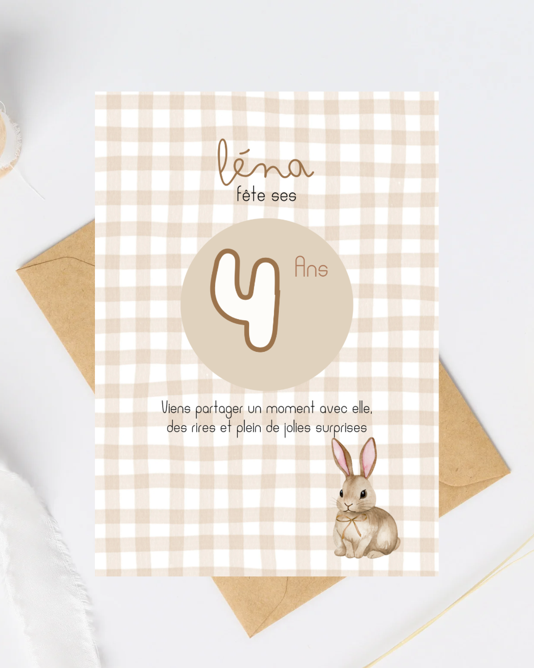 Invitation anniversaire - Lapin