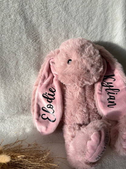 Lapin en peluche personnalisé – Souvenir de naissance