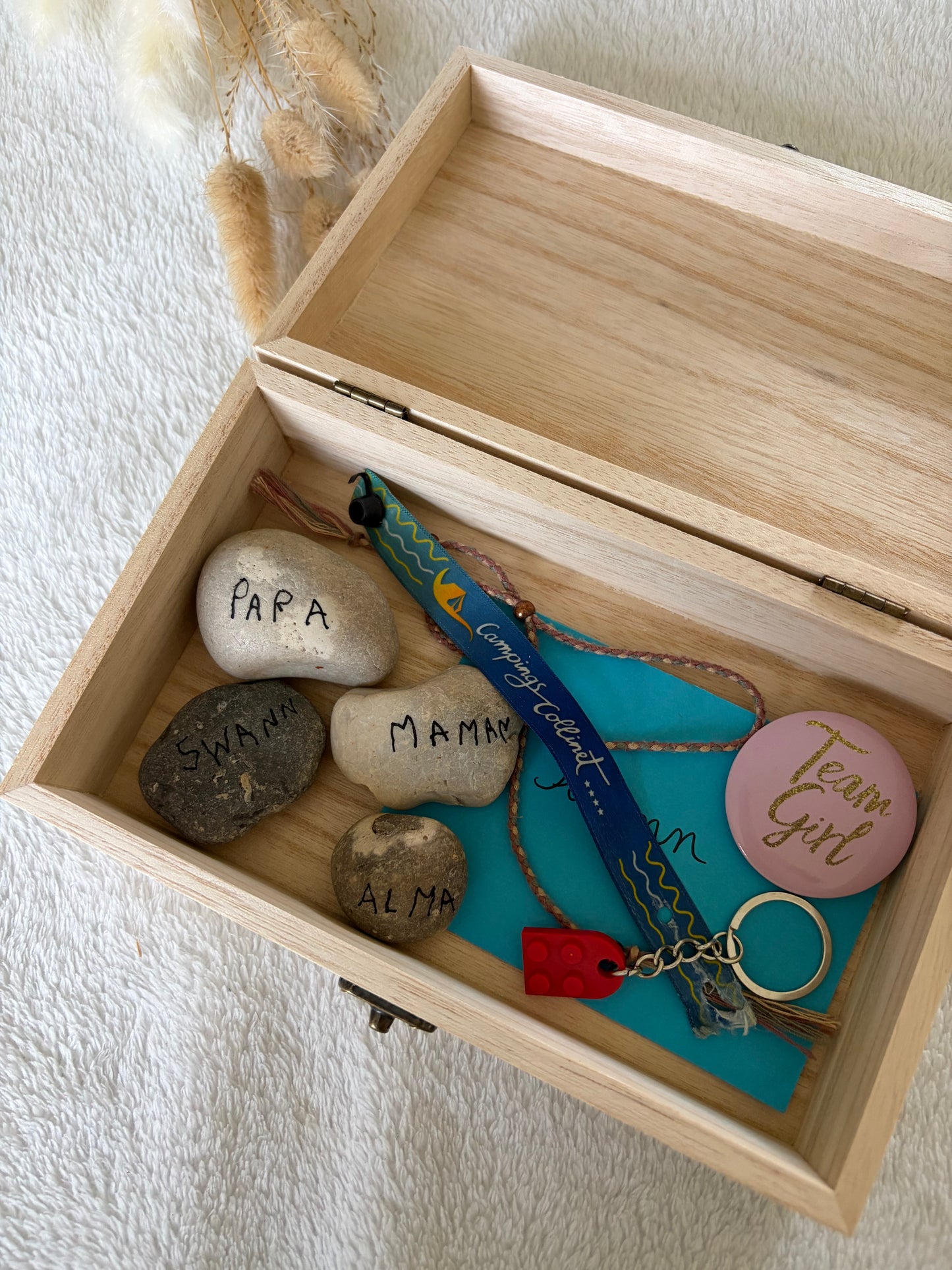 Boîte à souvenirs bois gravée personnalisée