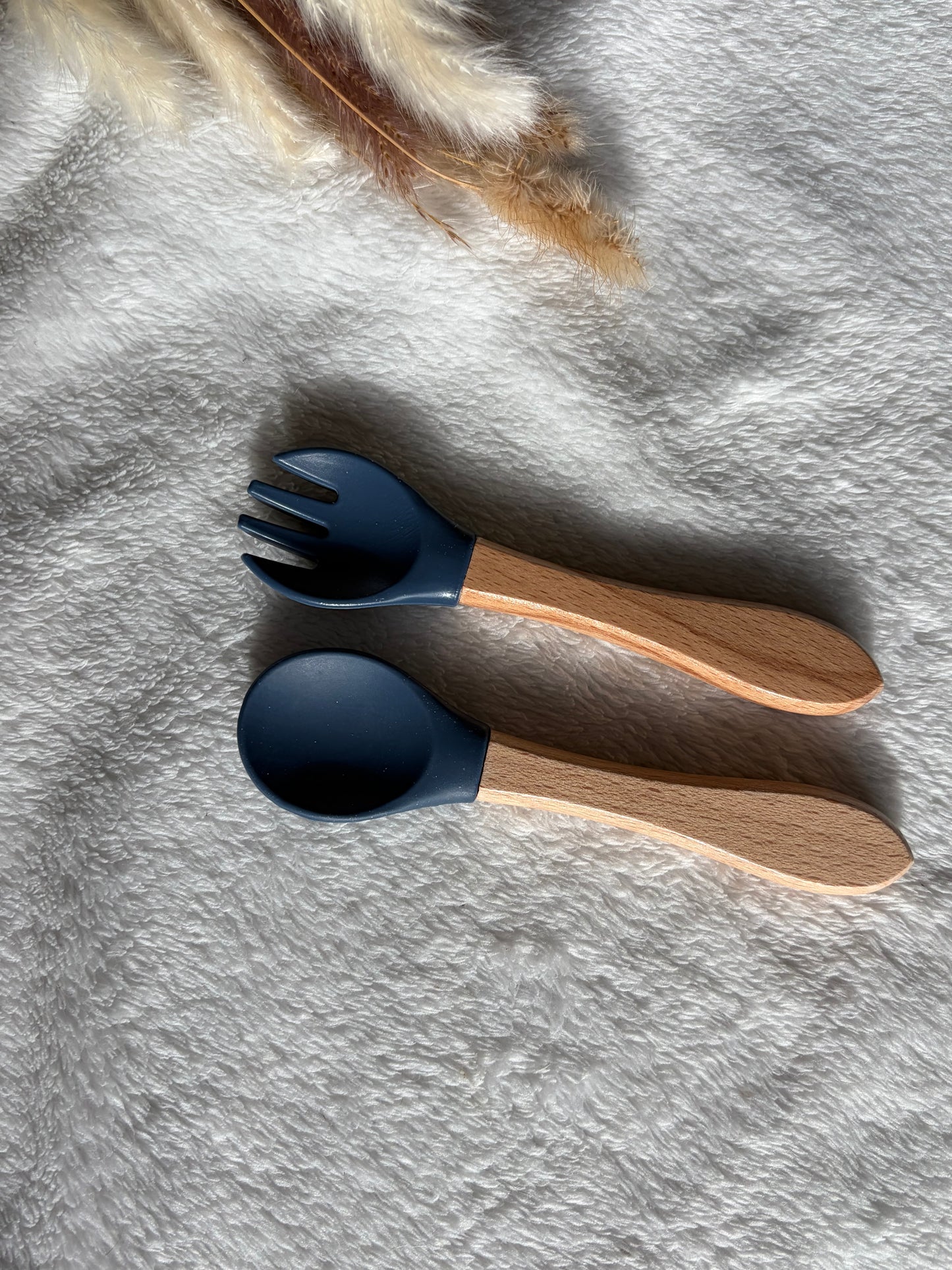 Couvert bébé en silicone – Fourchette & Cuillère