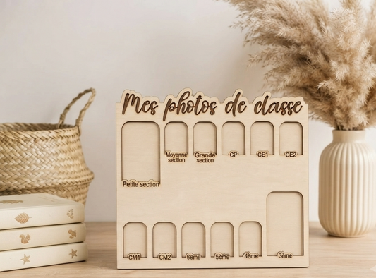 Planche photos de classe bois - De la maternelle à la 3ème