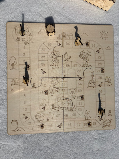 Jeu de l’oie en bois de tilleul - Jeu familial