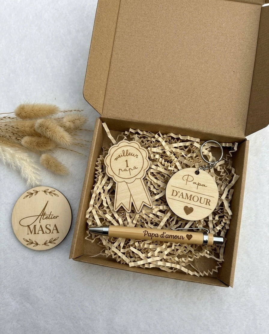 Love Box fête des pères personnalisée bois - Cadeau papa