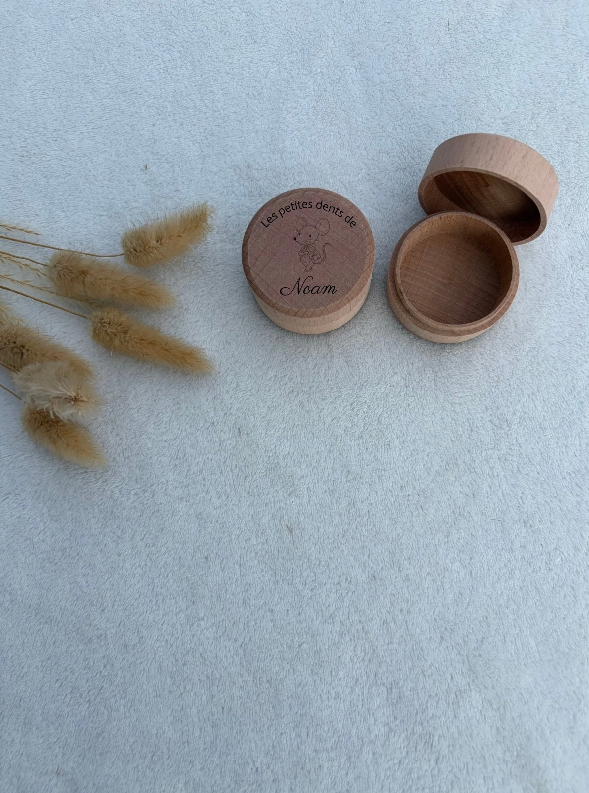 Boîte à dent de lait bois gravée personnalisée – Prénom enfant