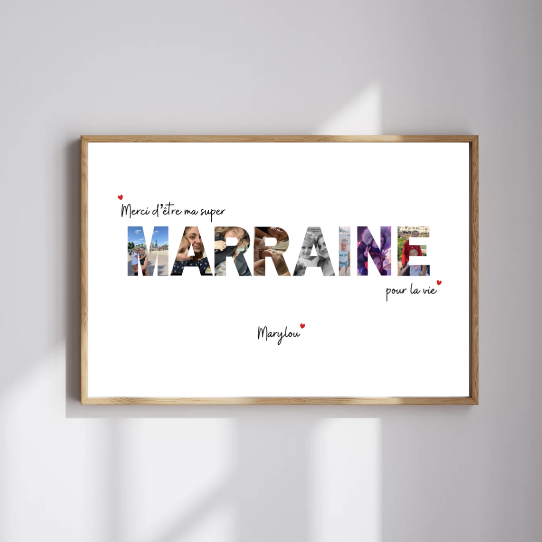 Affiche Marraine - Photos personnalisées