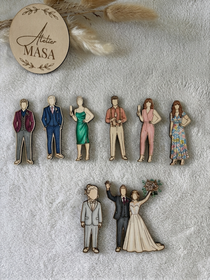 Silhouettes bois personnalisées mariage - Activité invités