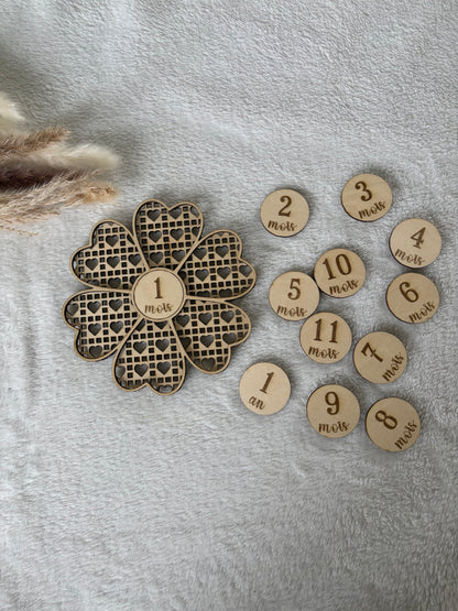 Fleur des mois en cannage – Souvenir de la première année