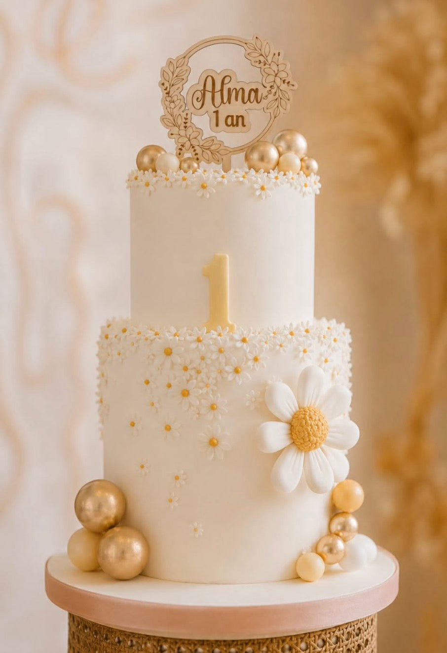 Cake topper en bois personnalisé