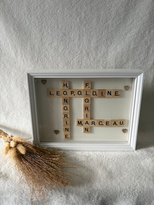 Cadre lumineux prénom façon Scrabble