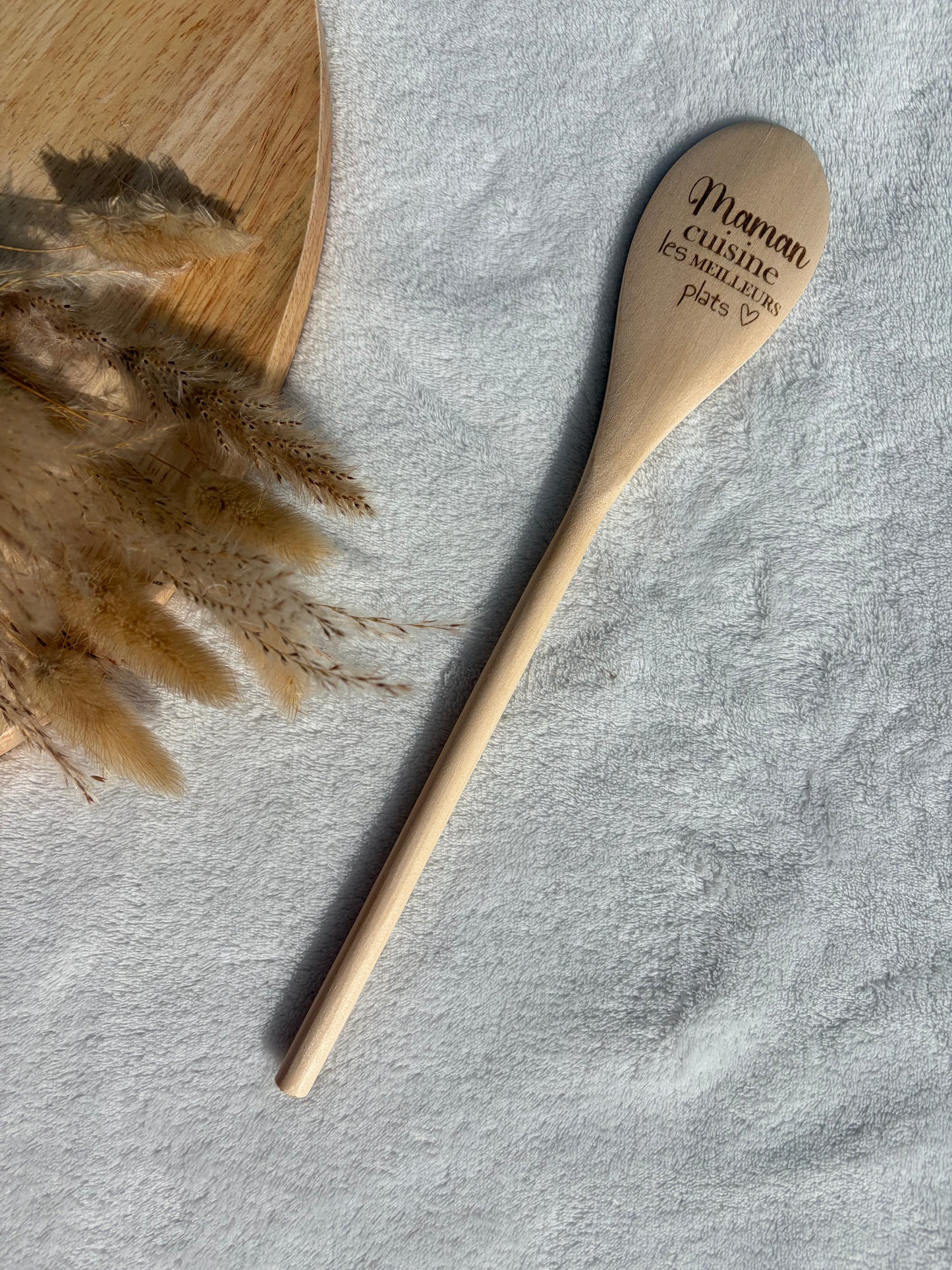 Spatule bois gravée personnalisée – Cadeau cuisine texte au choix