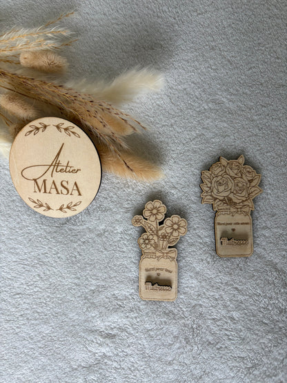 Magnet bois gravé personnalisé – Cadeau maman maîtresse nounou mamie