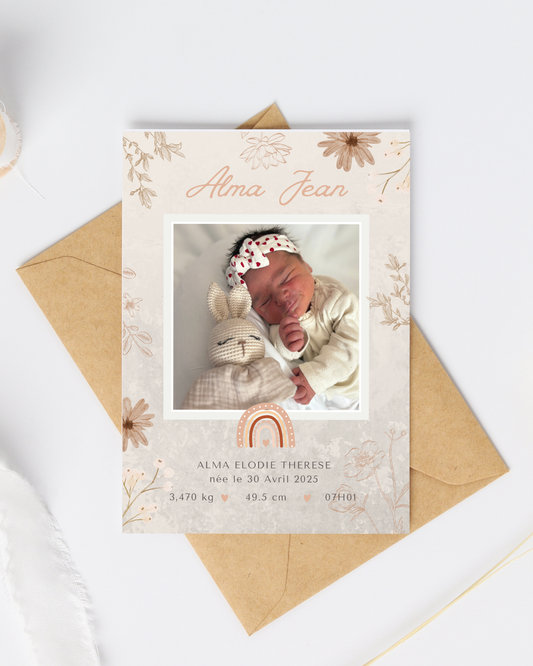 Faire-part de naissance  - Floral